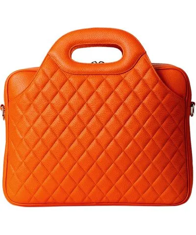 Laura Olaru Women's Yellow / Orange Fabiola Orange Textured-Leather Laptop Bag