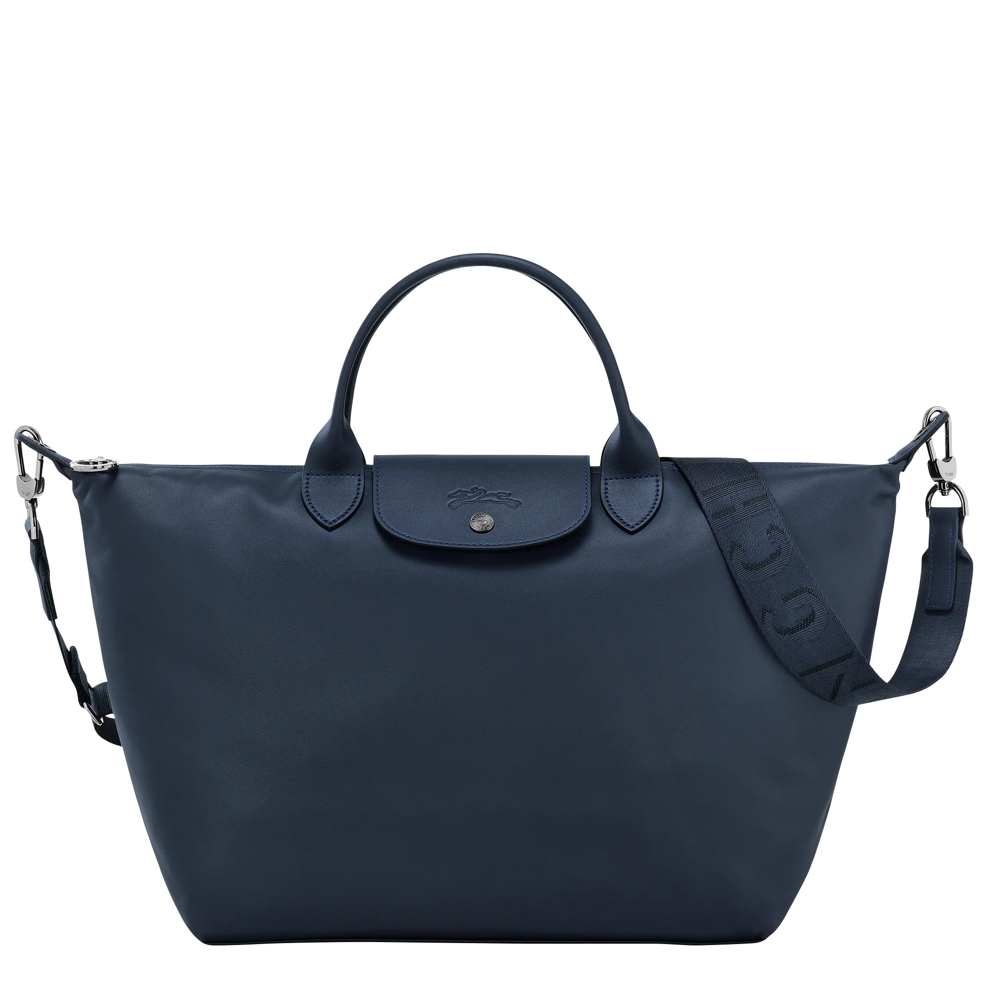 Le Pliage Xtra L Handbag Navy - Leather