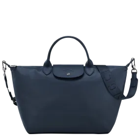 Le Pliage Xtra L Handbag Navy - Leather