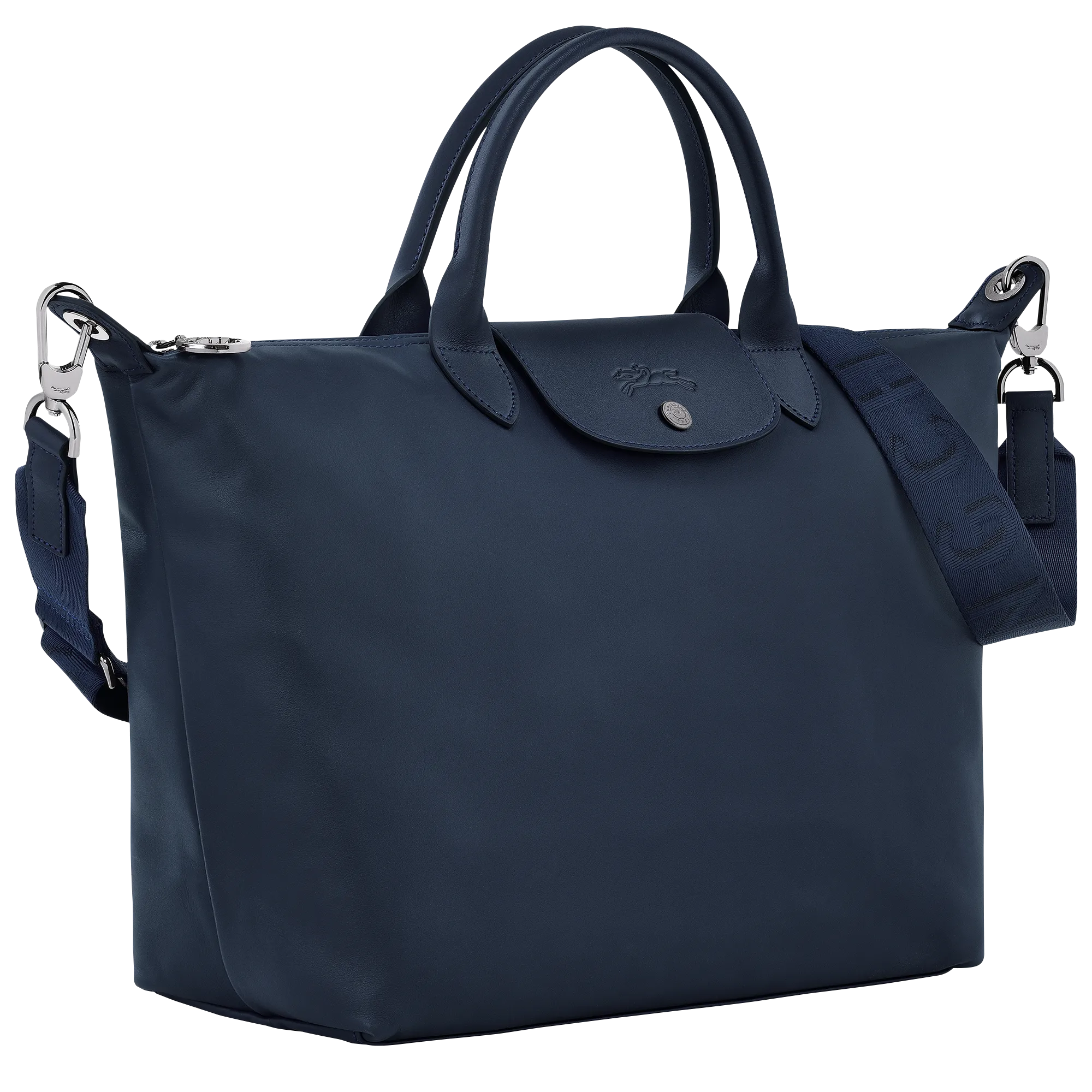 Le Pliage Xtra L Handbag Navy - Leather