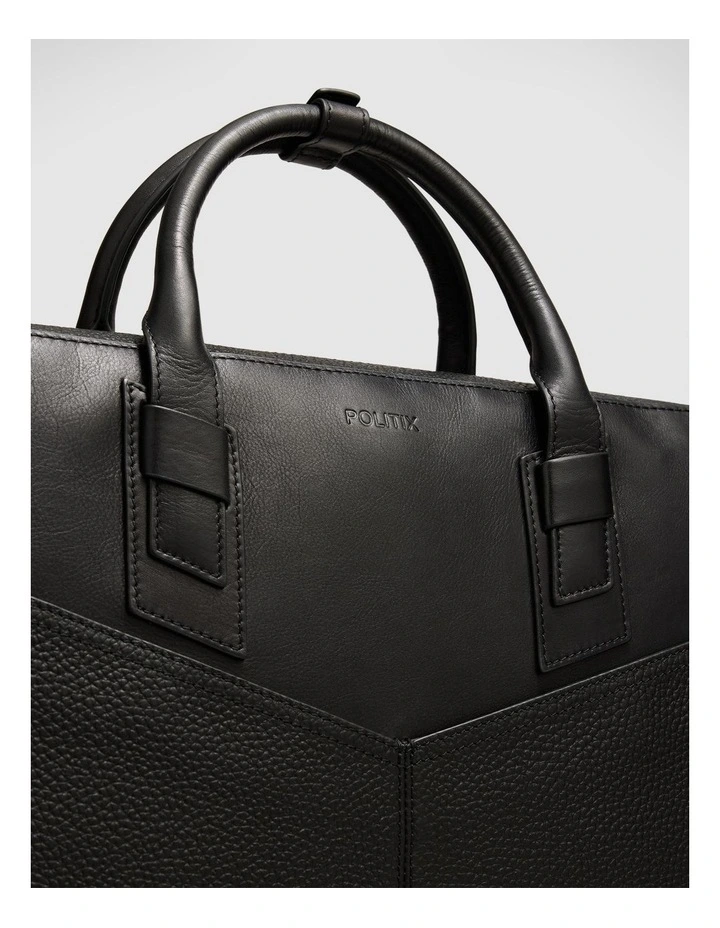 Leather Briefcase in Black