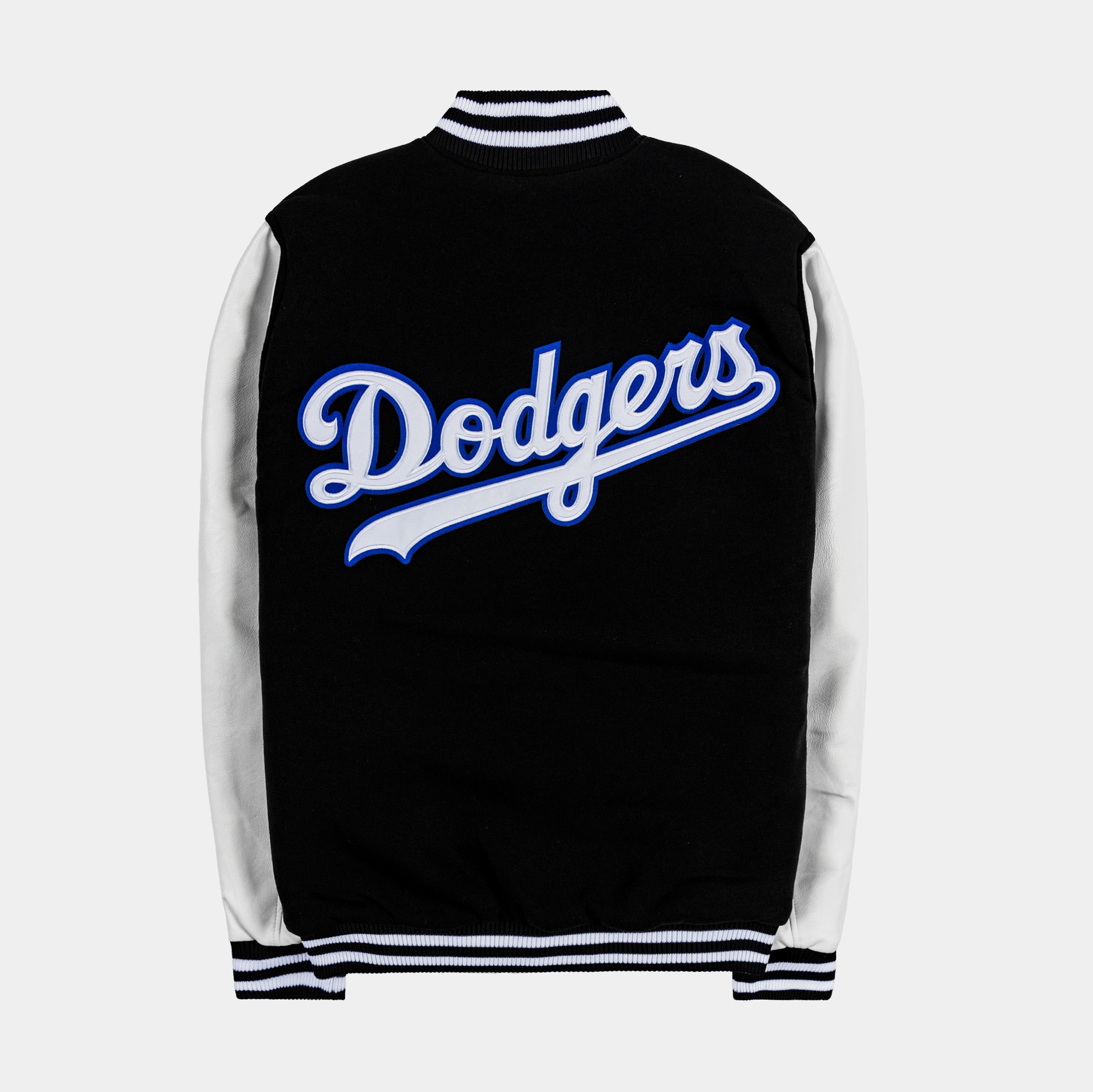 Los Angeles Dodgers Reversible Letterman Mens Jacket (Black/White)