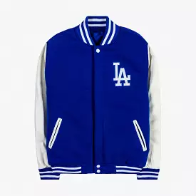 Los Angeles Dodgers Reversible Letterman Mens Jacket (Navy/White)