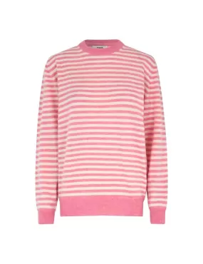 Mads Norgaard Stripe Kasey Sweater - Begonia Pink/Winter White