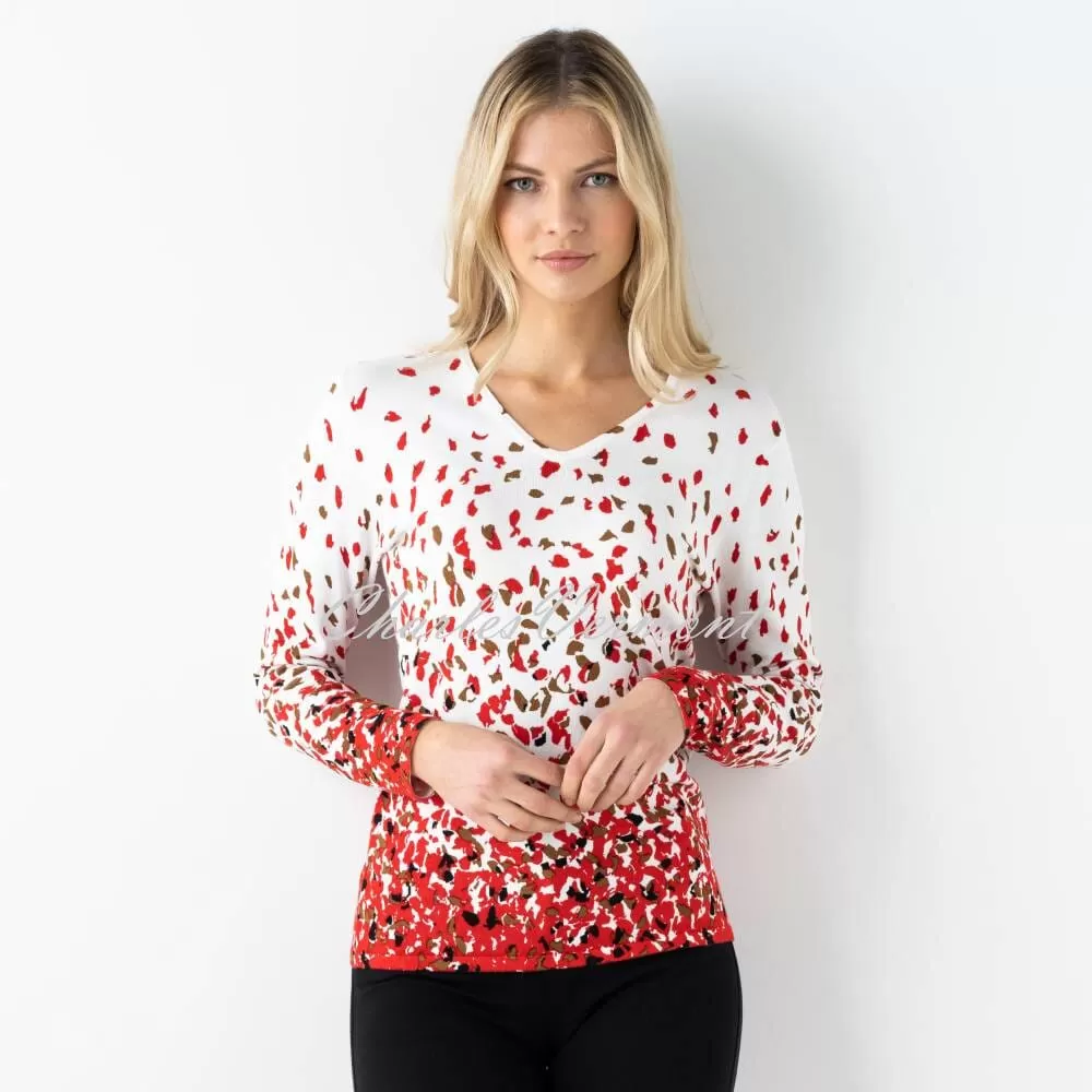 Marble Sweater - Style 6697-109 (Red / Camel / Ivory / Black)