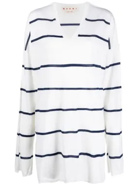 Marni Striped V-Neck Knit Jumper