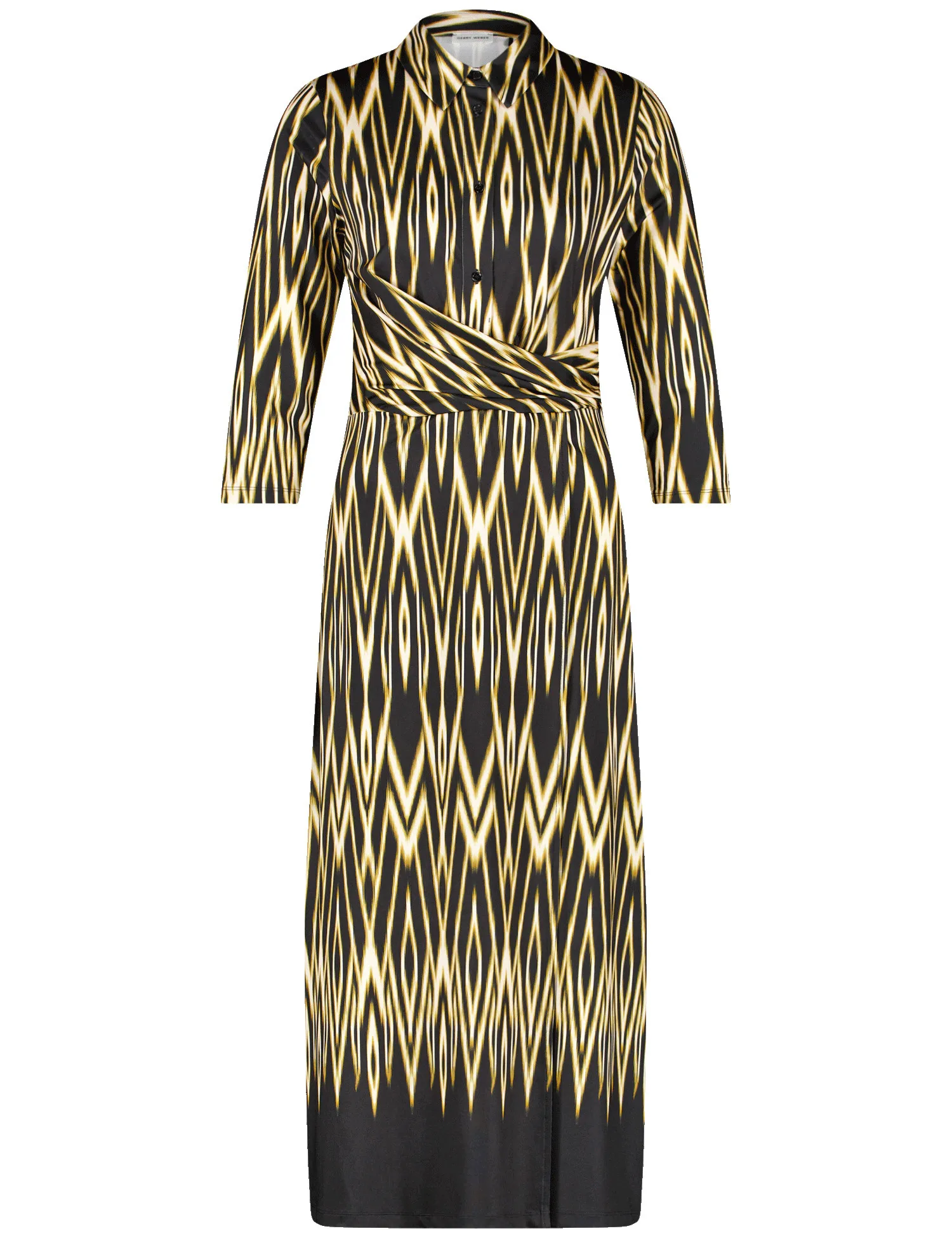 Maxi dress with wrap-over effect