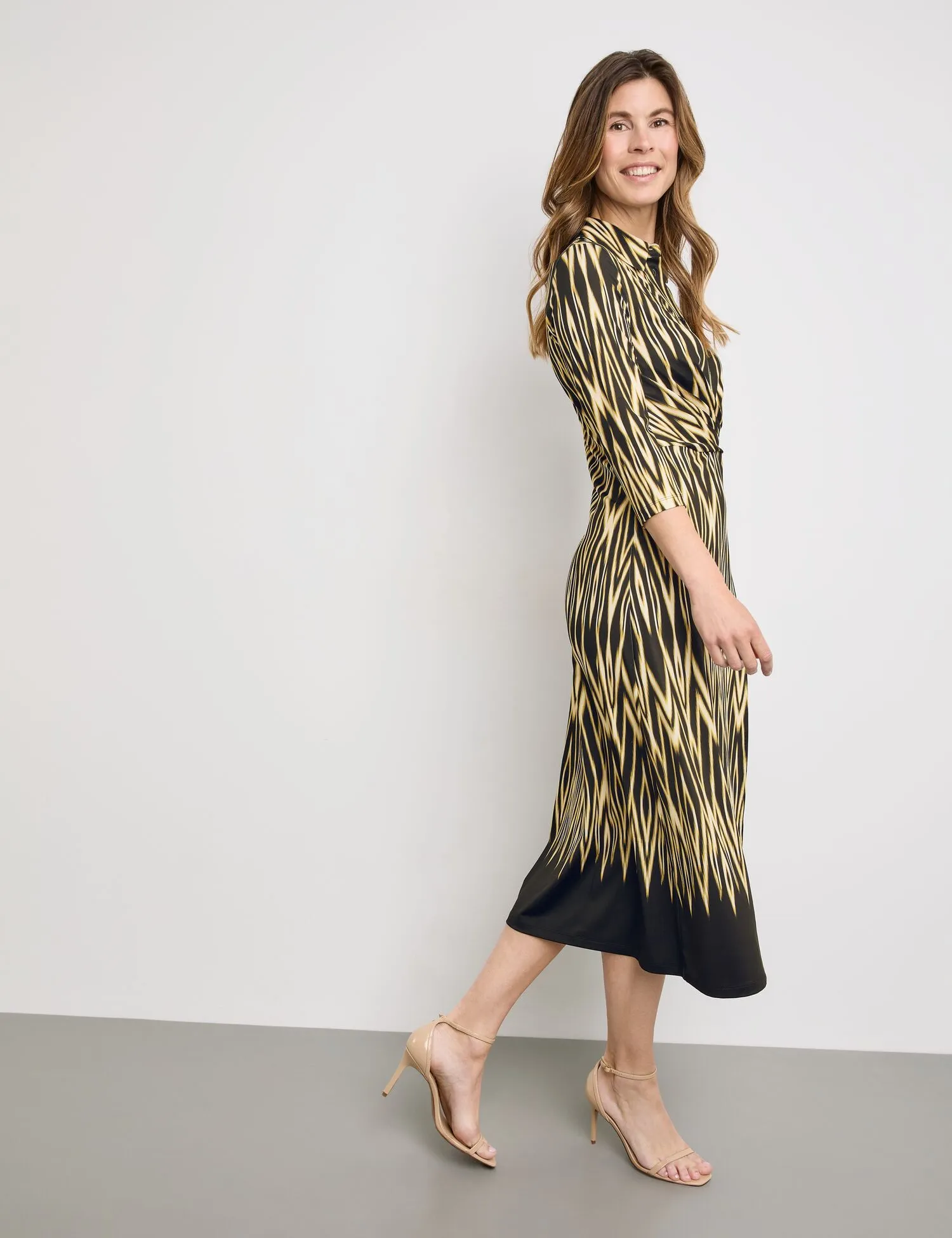 Maxi dress with wrap-over effect