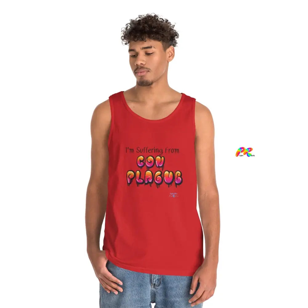 Men's Loose Fit Tank Suffering From Con Plague