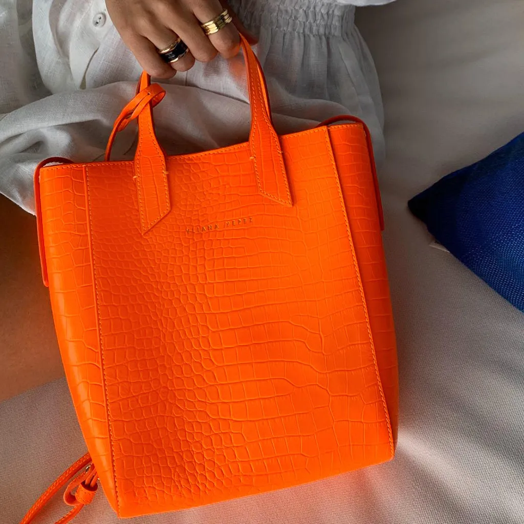 Mini Sarah orange neon tote