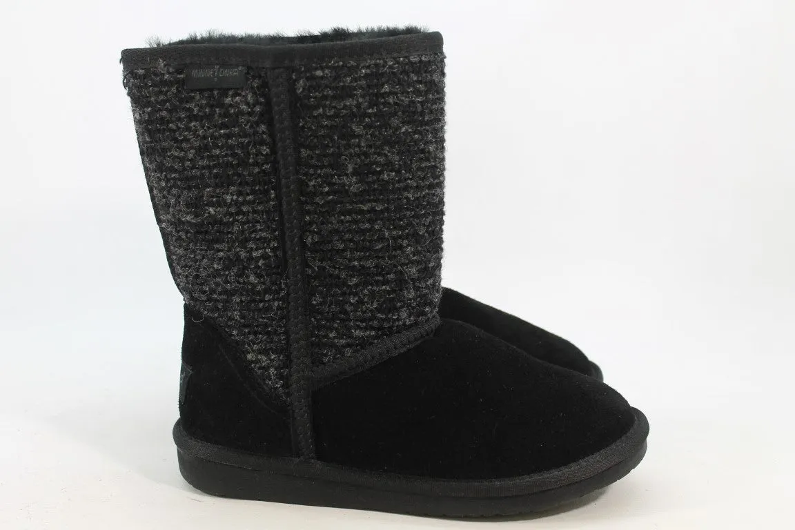 Minnetonka Sheepskin Women's Black Boots 6M(ZAP17897)