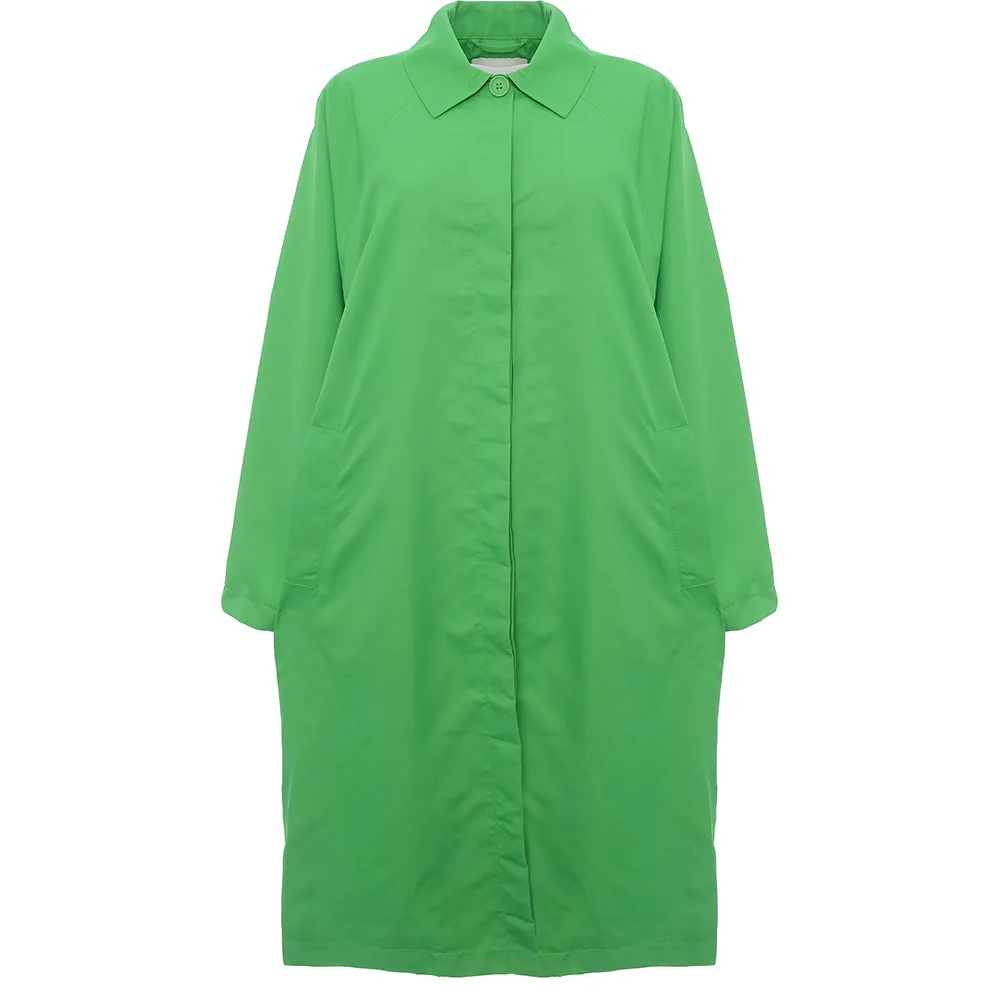 Monki Womens Collared Coat in Bright Green