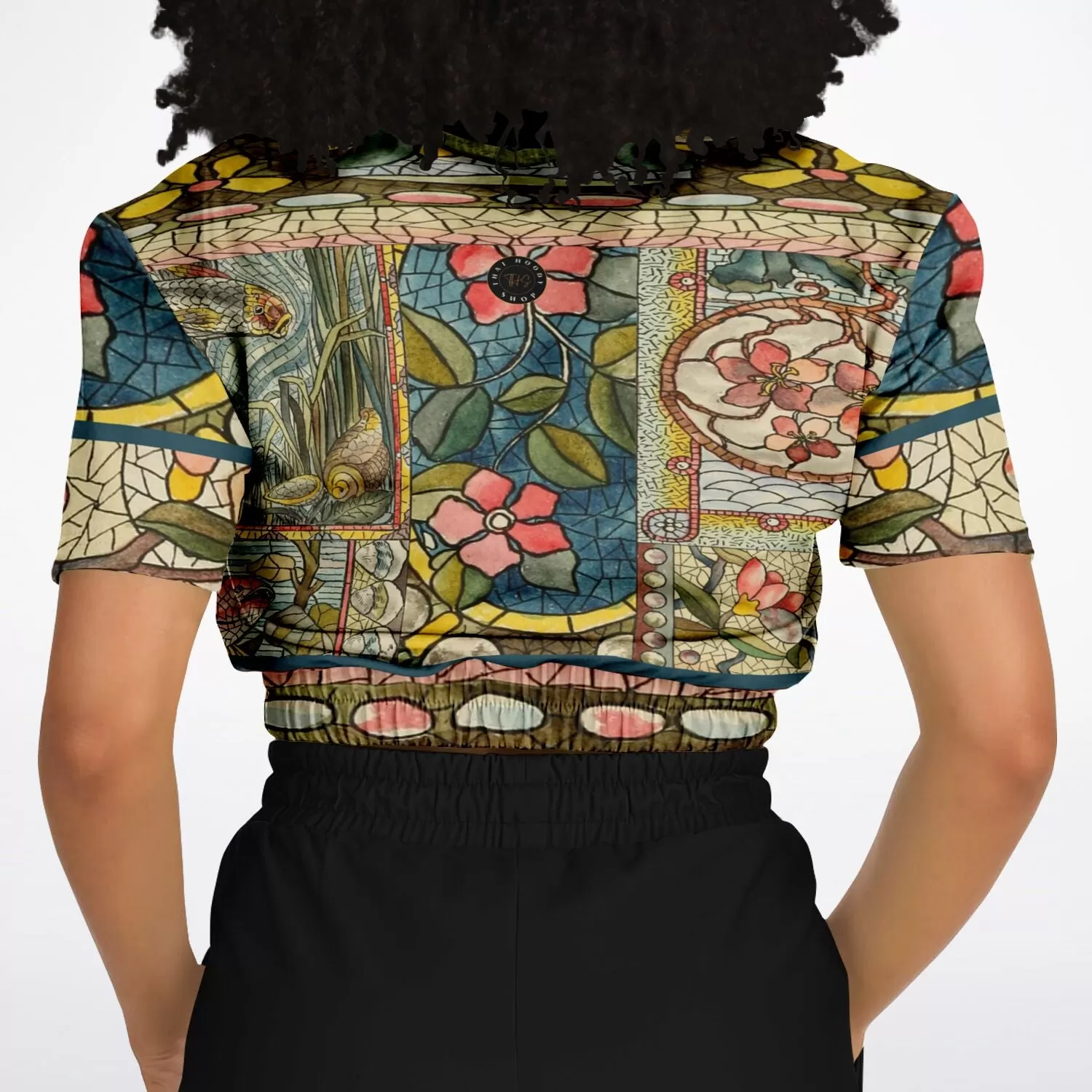 My Mosaic Life Short Sleeve Cropped Eco-Poly Sweater