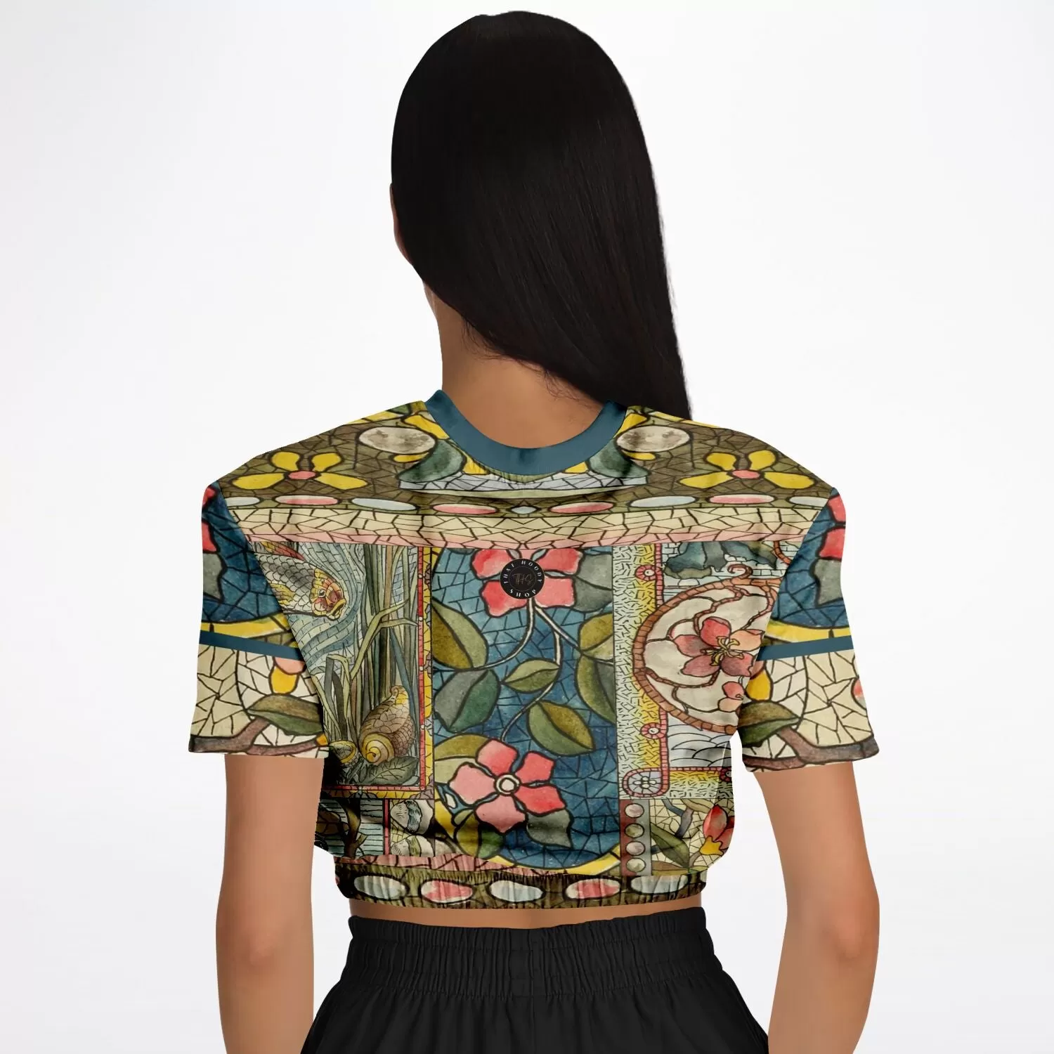 My Mosaic Life Short Sleeve Cropped Eco-Poly Sweater