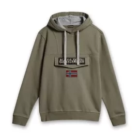 Napapijri - Burgee Pullover Hoodie in Green Lichen