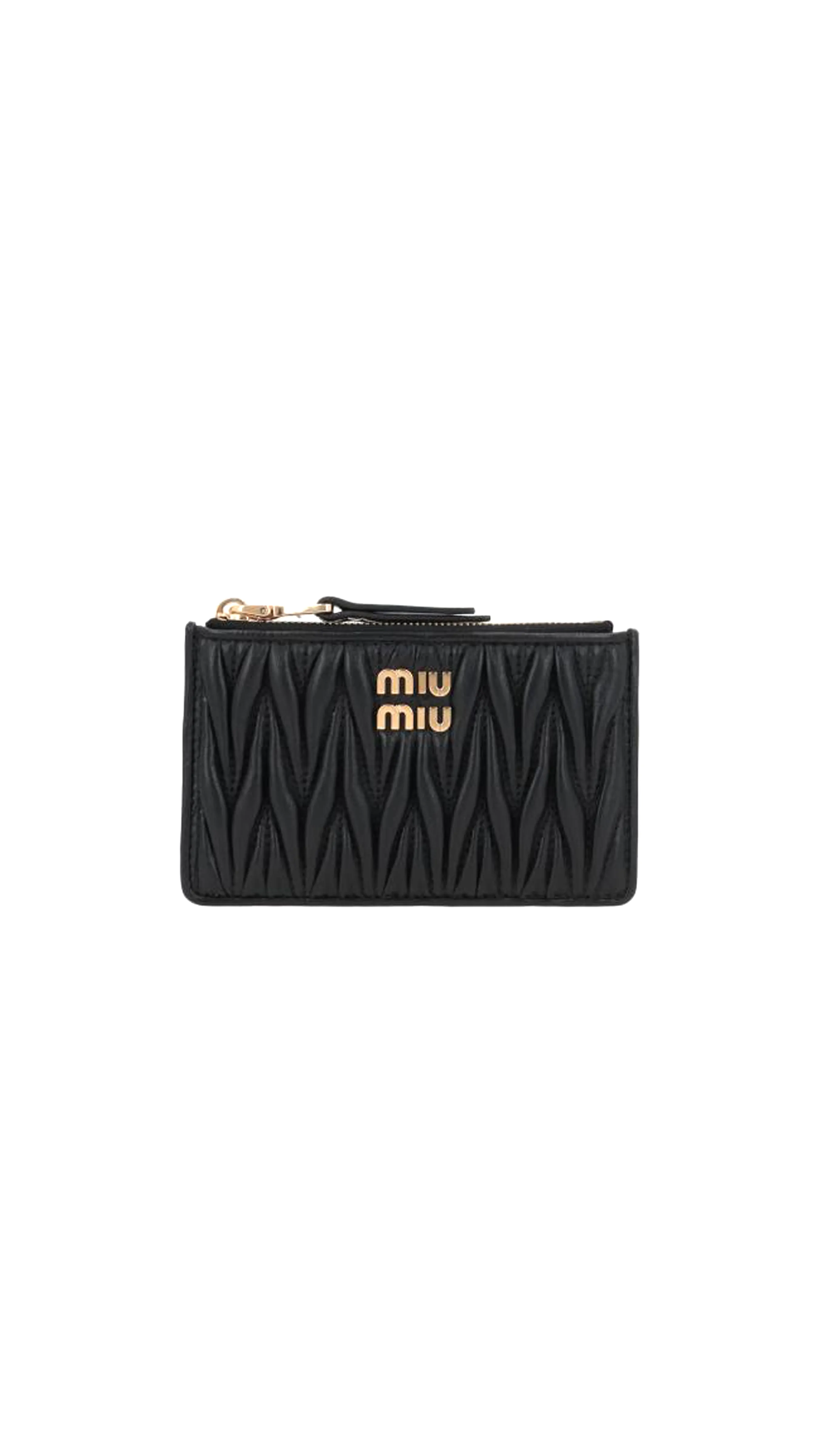 Nappa Cardholder In Matelassé - Black