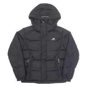 NEW BALANCE Mens Puffer Jacket Black Hooded S