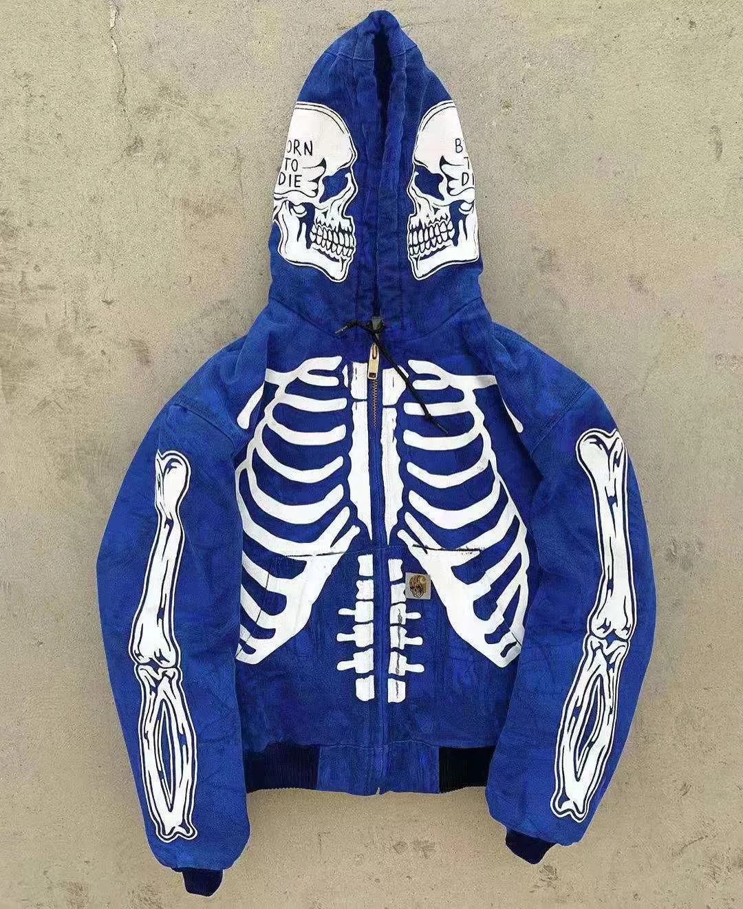 NEW Cardigan Jacket Oversized Hoodie Skull Painting