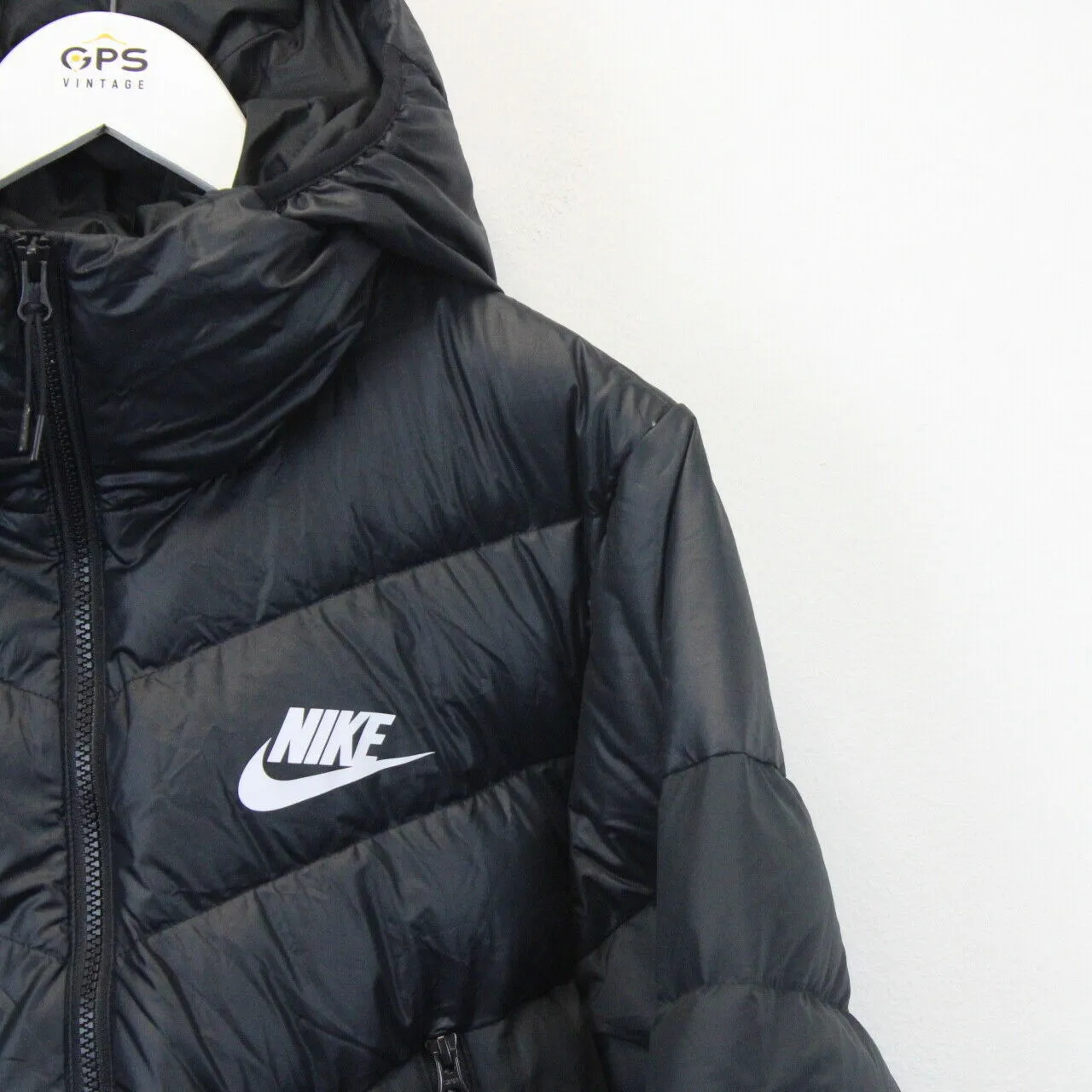 NIKE Down Puffer Jacket Black | Small