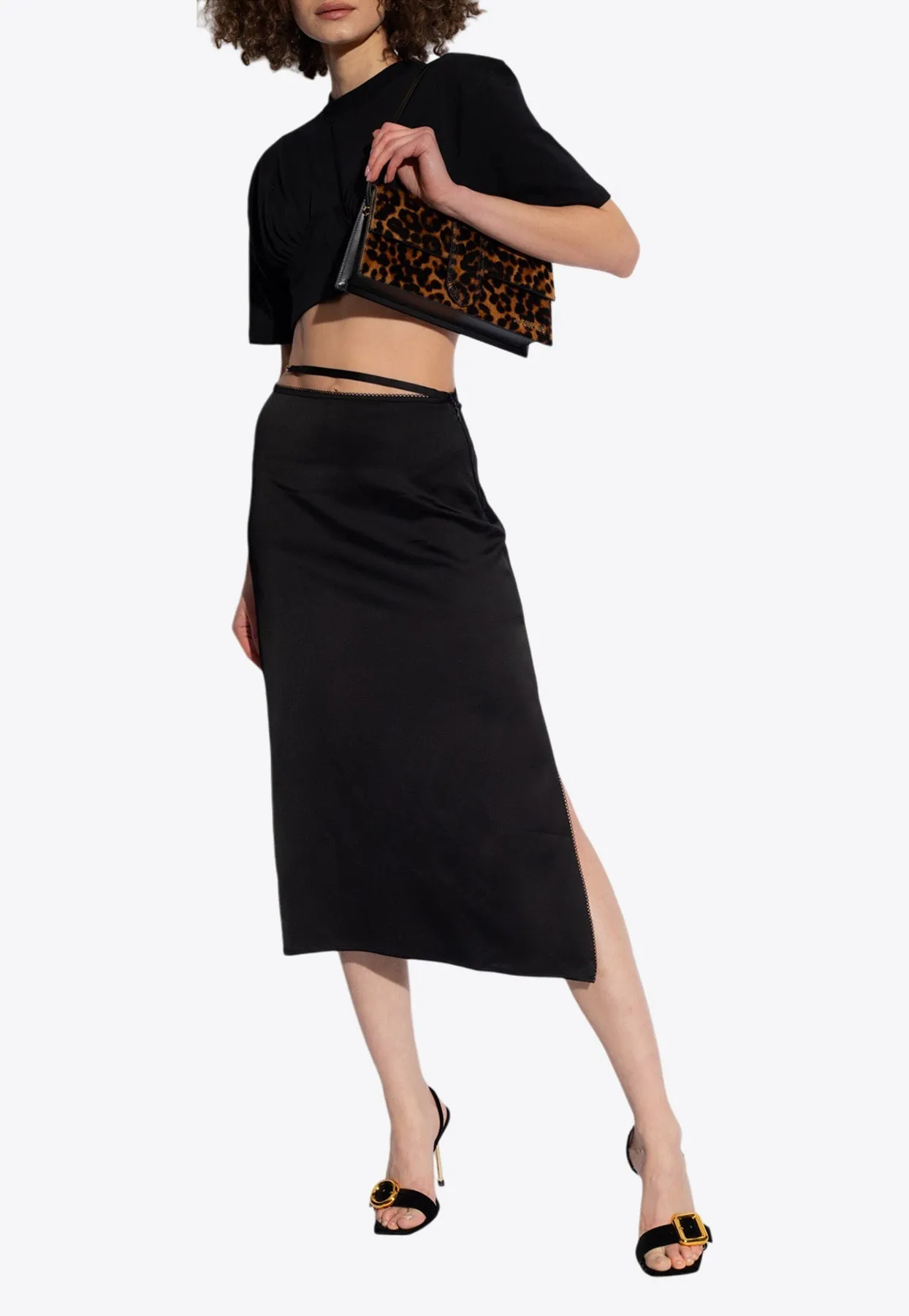 Notte Satin Midi Skirt