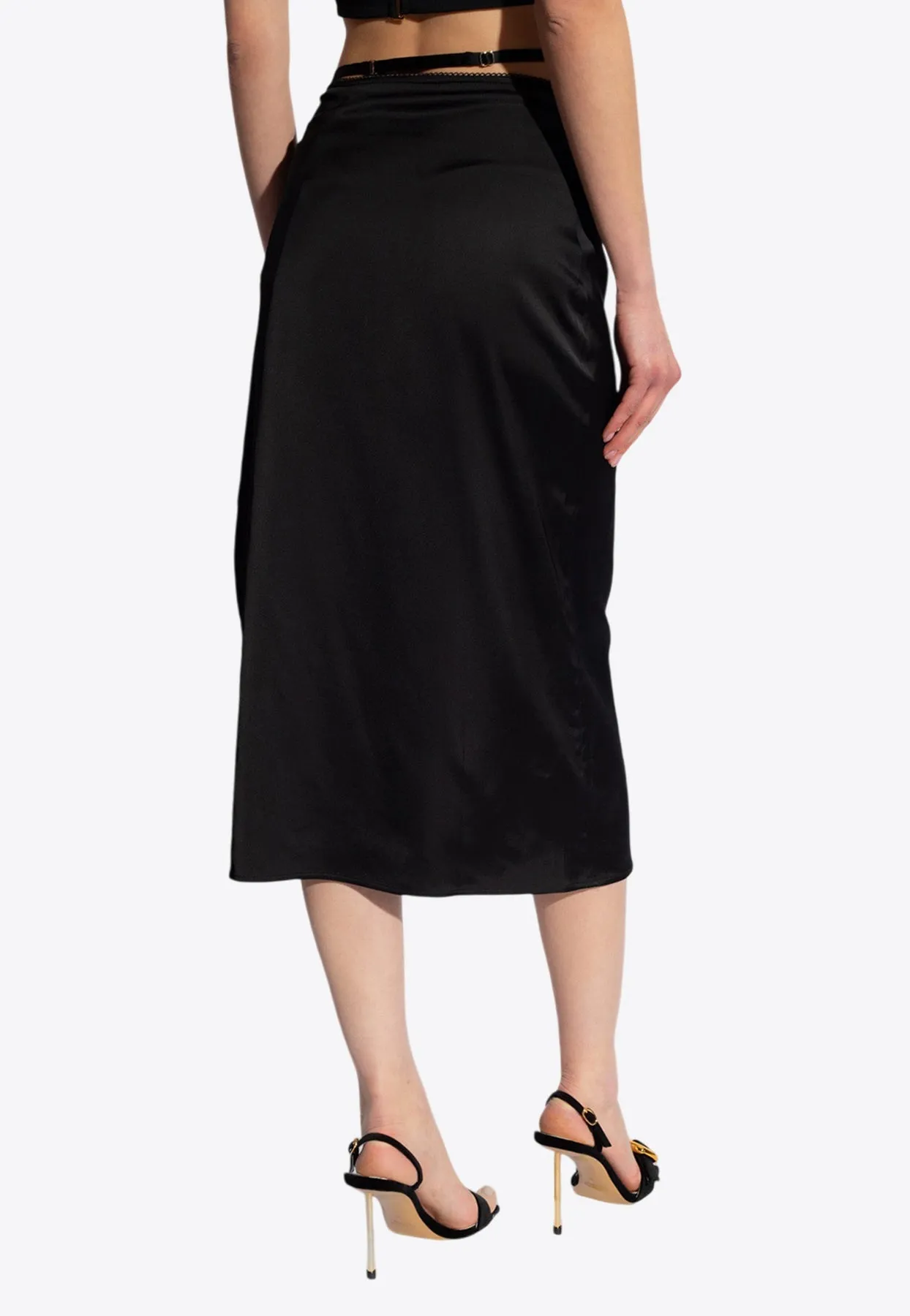 Notte Satin Midi Skirt