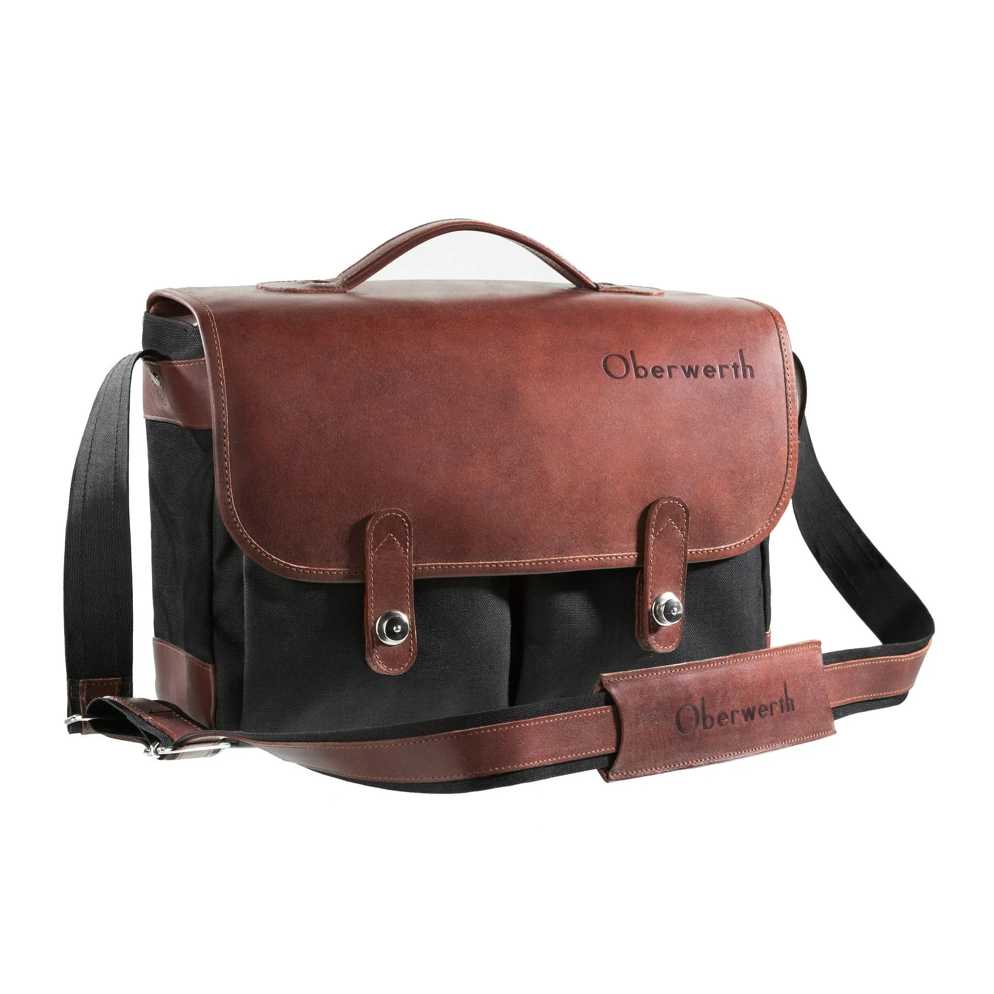 Oberwerth Munchen Large Camera Bag - Cordura/Leather -  Black/Dark Brown