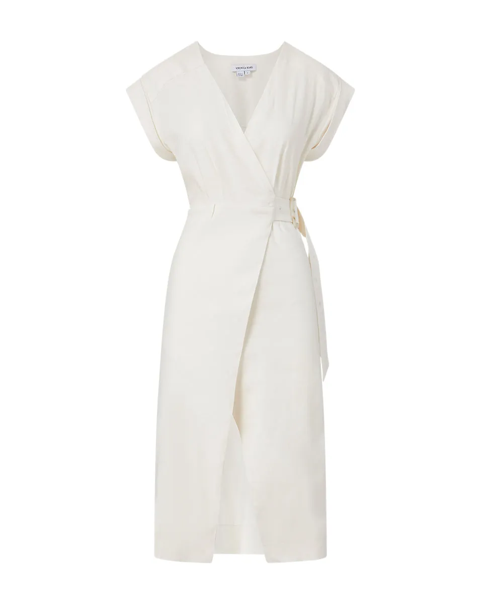 Octavia Stretch-Linen Wrap Dress