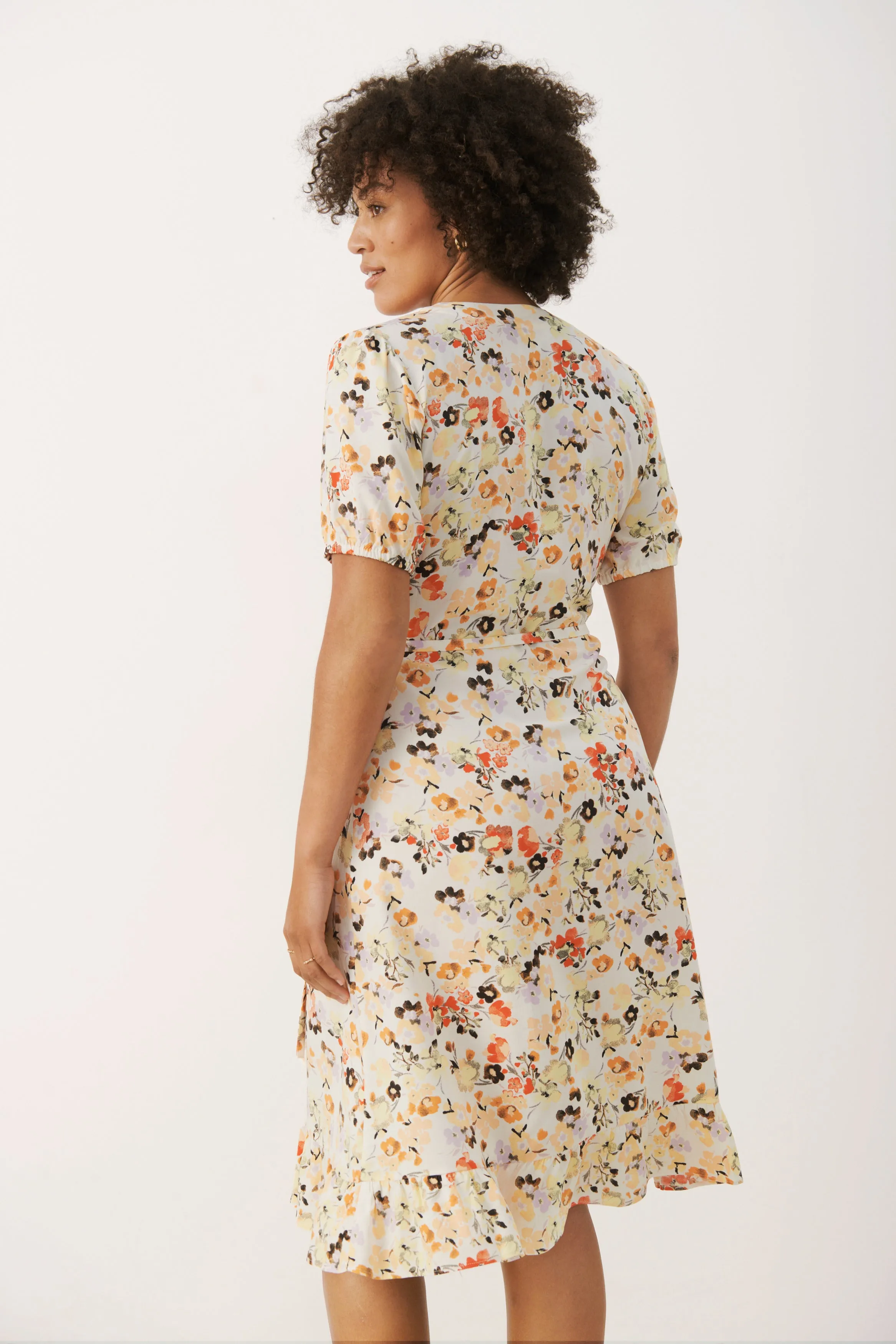 Part Two Claire Wrap Dress in Caramel Floral 7909