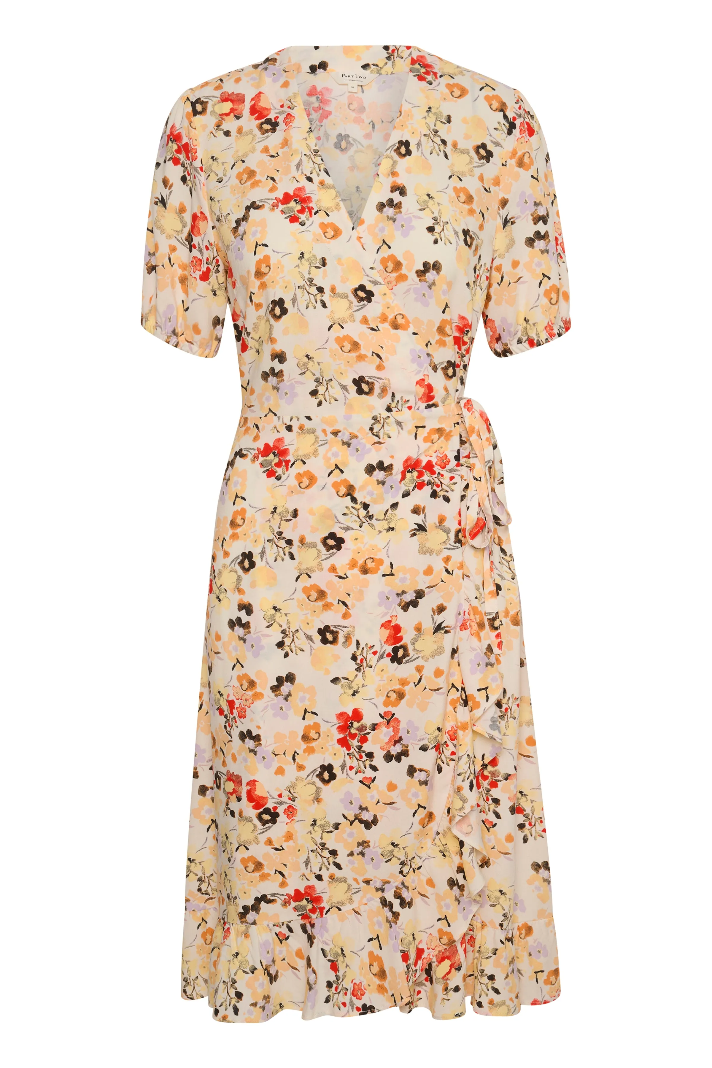 Part Two Claire Wrap Dress in Caramel Floral 7909