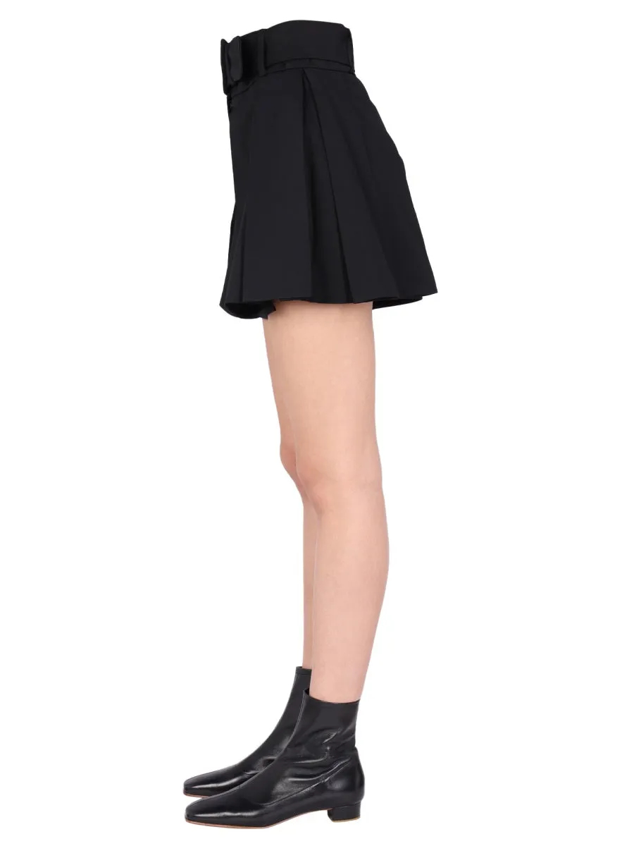 Patou Belted Pleat Detailed Shorts