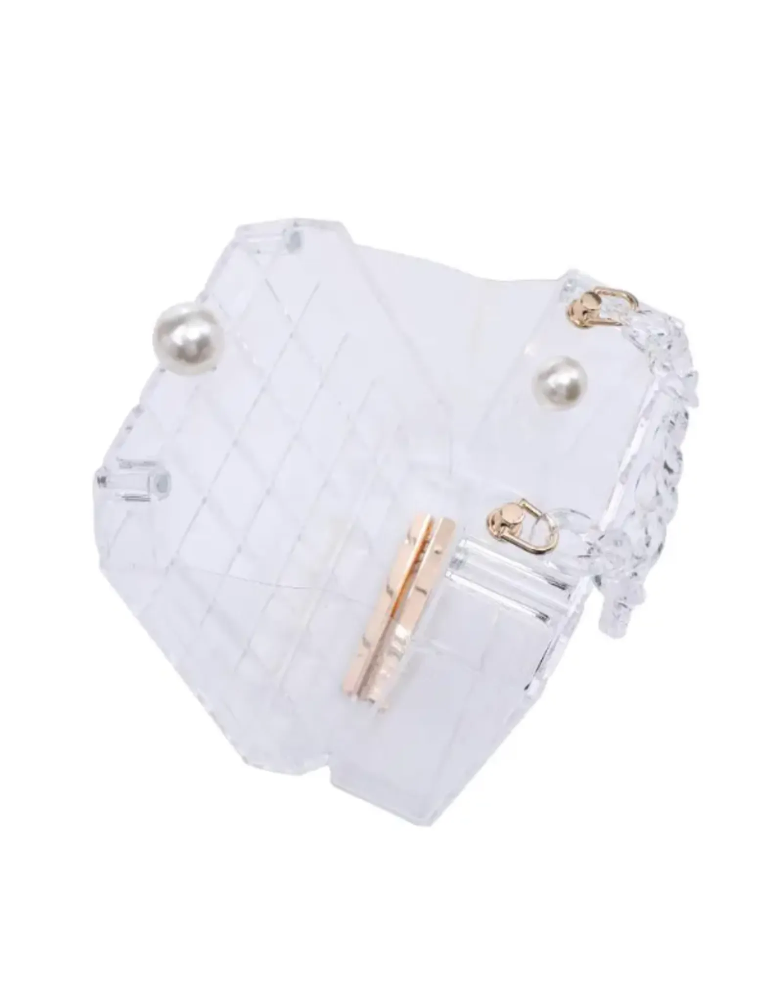   Pearl/Clear Evening Bag