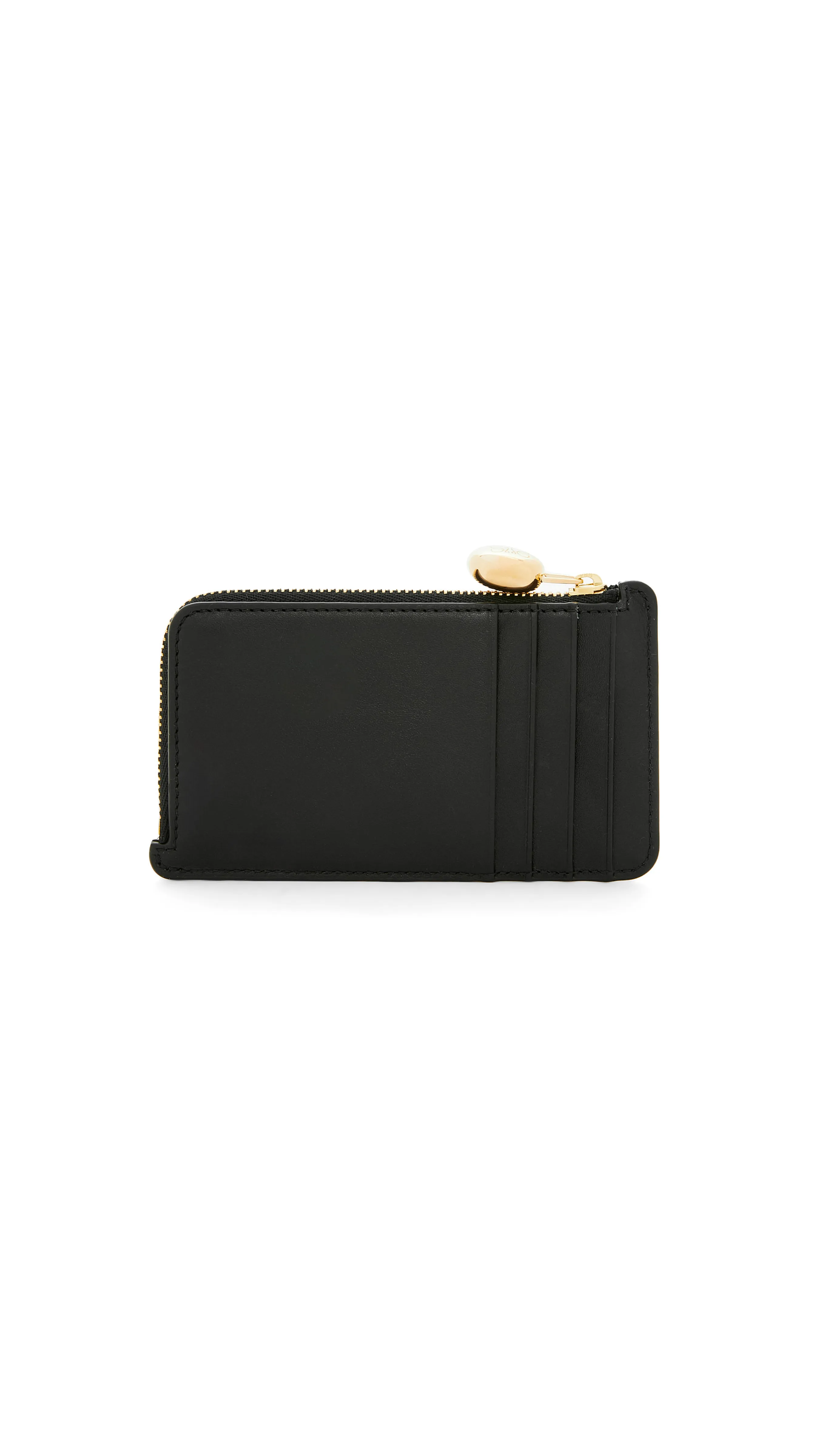 Pebble Coin Cardholder In Shiny Nappa Calfskin - Black