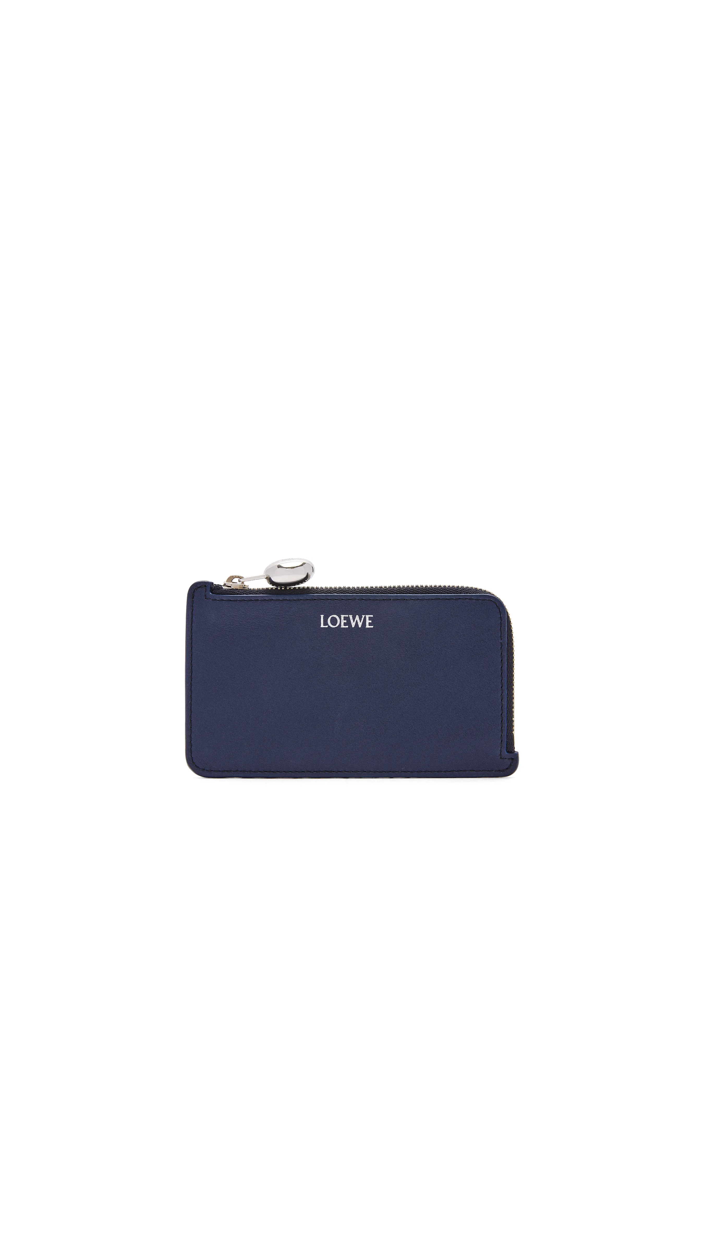 Pebble Coin Cardholder In Shiny Nappa Calfskin - Blue