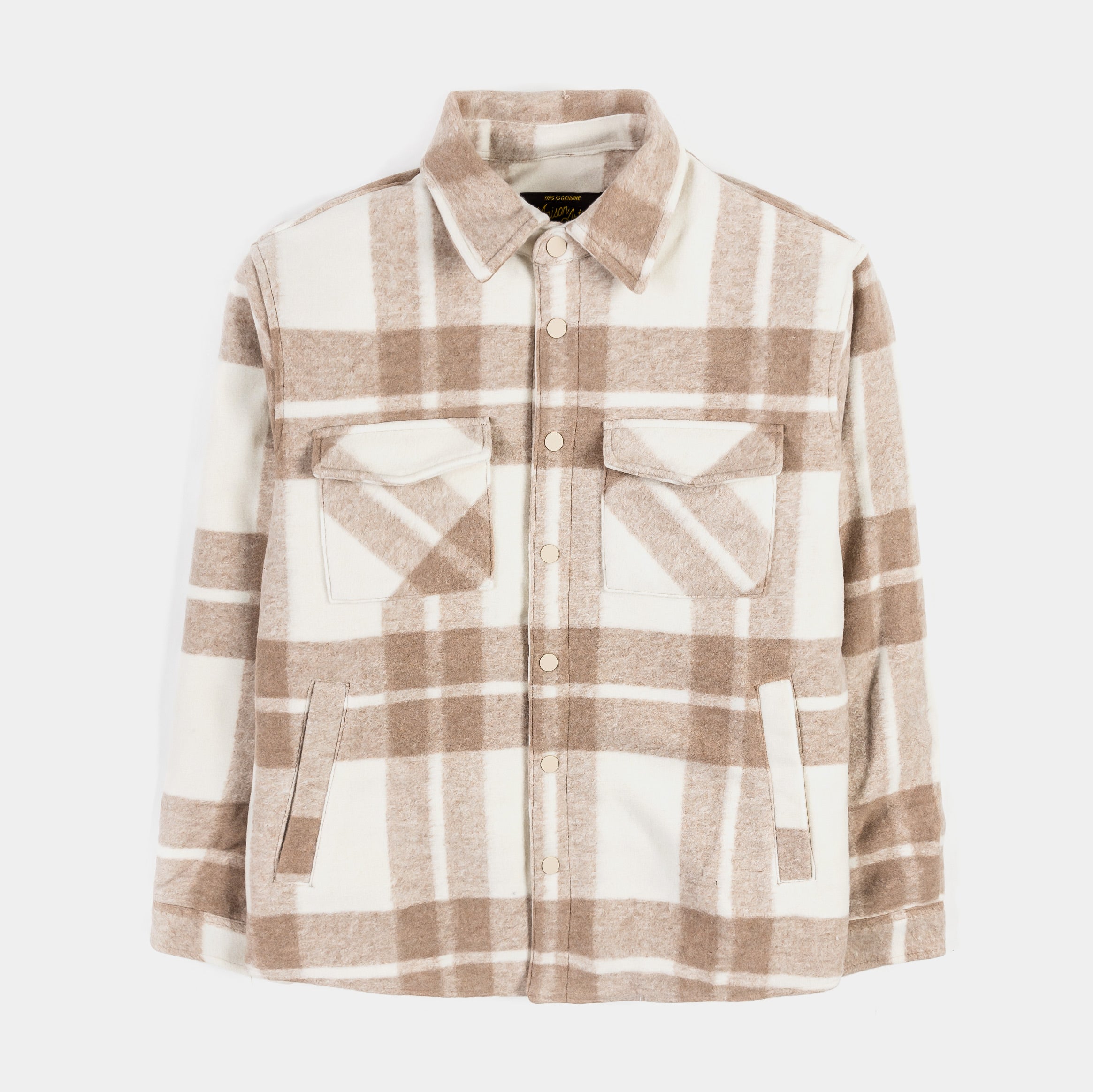 Plaid Mens Jacket (Brown/Cream)