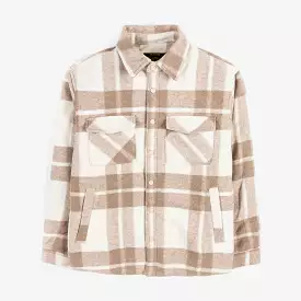 Plaid Mens Jacket (Brown/Cream)