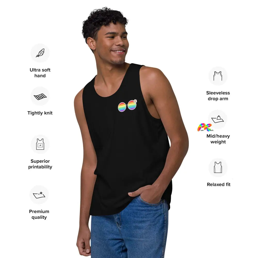 Pride Rainbow Daisy Sunglasses Men’s Tank Top