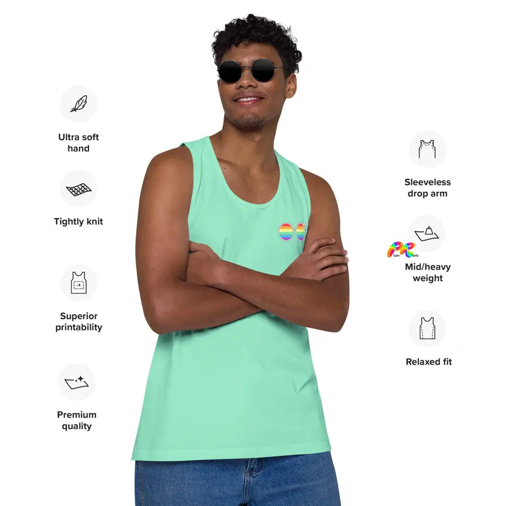 Pride Rainbow Daisy Sunglasses Men’s Tank Top