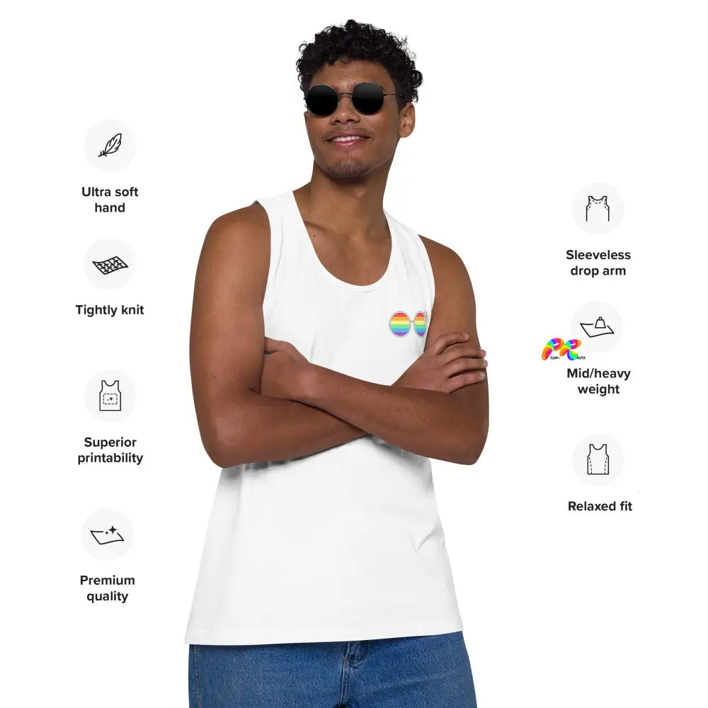 Pride Rainbow Daisy Sunglasses Men’s Tank Top