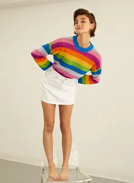 RAINBOW CREWNECK SWEATER - AUTUMN CASHMERE