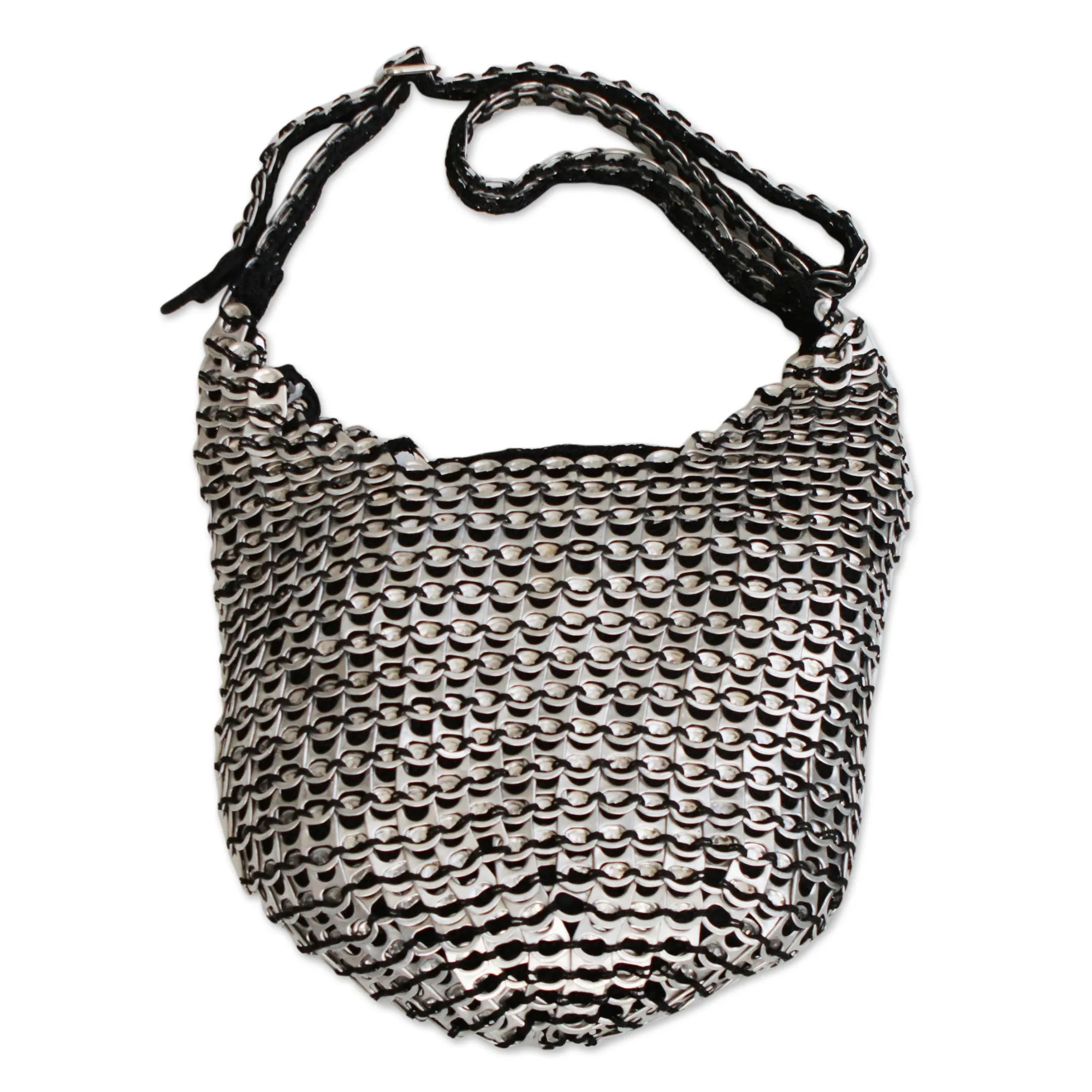 Recycled Aluminum Pop-Top Hobo Handbag from Brazil, 