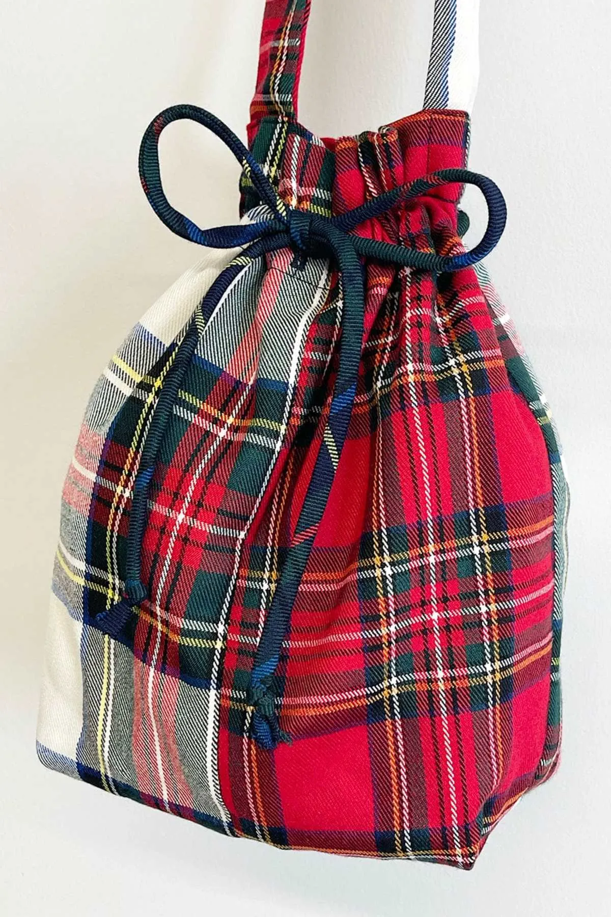 Red & White Plaid Bunni Bucket Bag - Red/White