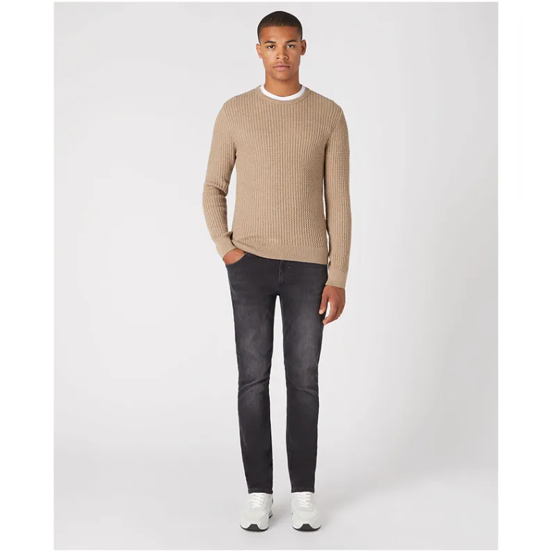 Remus Uomo Tapered Fit Wool-Blend Crew Neck Sweater 58673 - Sand