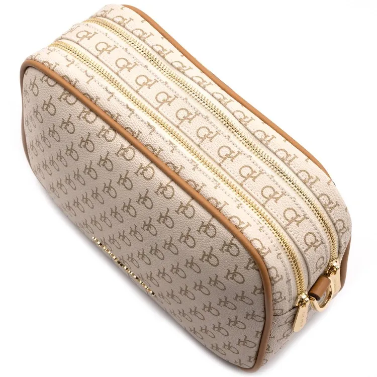 RoccoBarocco 11106  Monogram Camera Bag Compartement Tracolla Donna in Ecopelle White