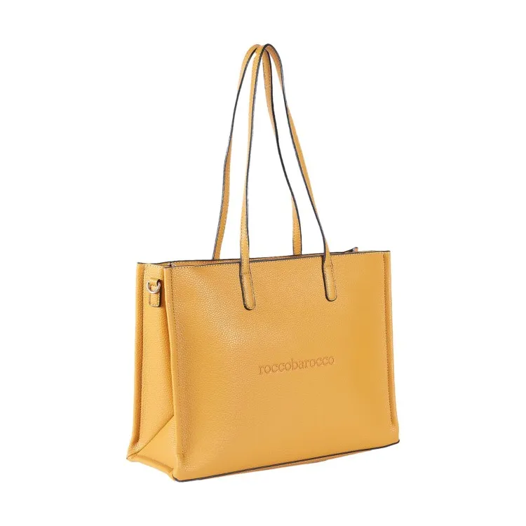 RoccoBarocco 12002 Olivia Shopping Bag Small Borsa Donna in Ecopelle Mustard