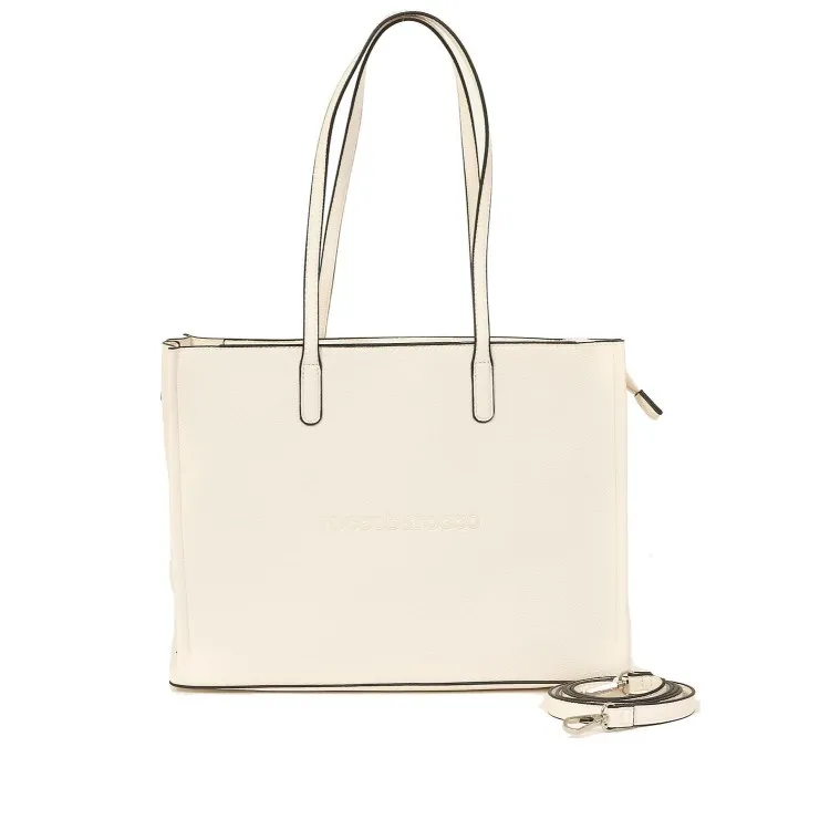 RoccoBarocco 12002 Olivia Shopping Bag Small Borsa Donna in Ecopelle White