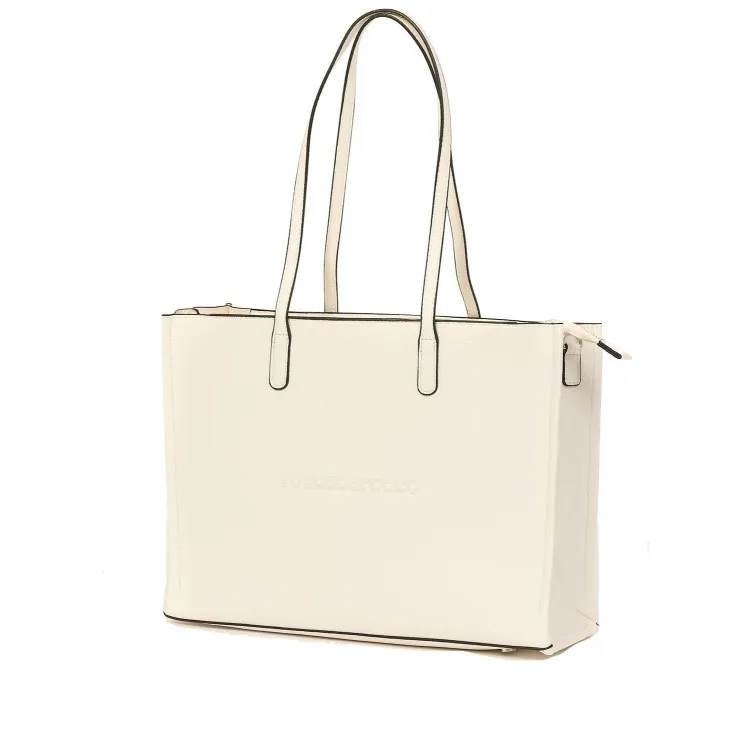 RoccoBarocco 12002 Olivia Shopping Bag Small Borsa Donna in Ecopelle White