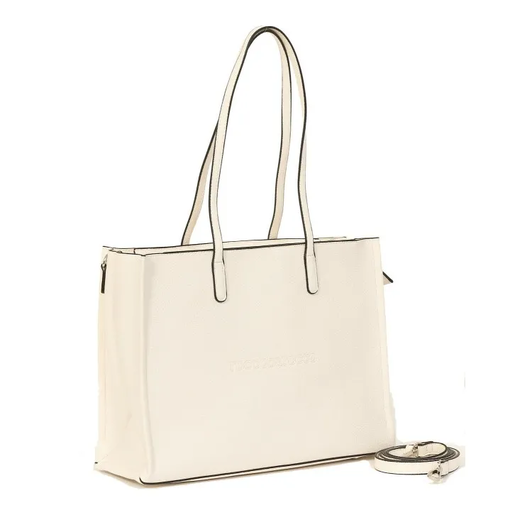 RoccoBarocco 12002 Olivia Shopping Bag Small Borsa Donna in Ecopelle White