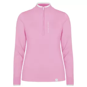 Rohnisch Knitted Half Zip Ladies Golf Sweater Pink Carnation