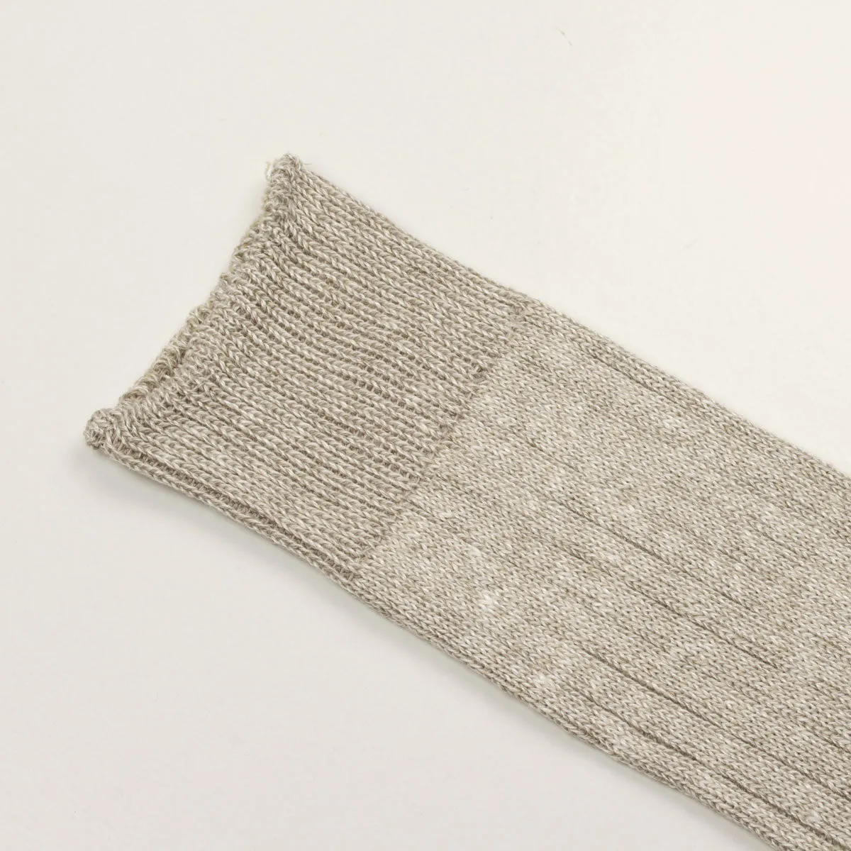 RoToTo - Linen Cotton Rib Crew Socks - Grayge