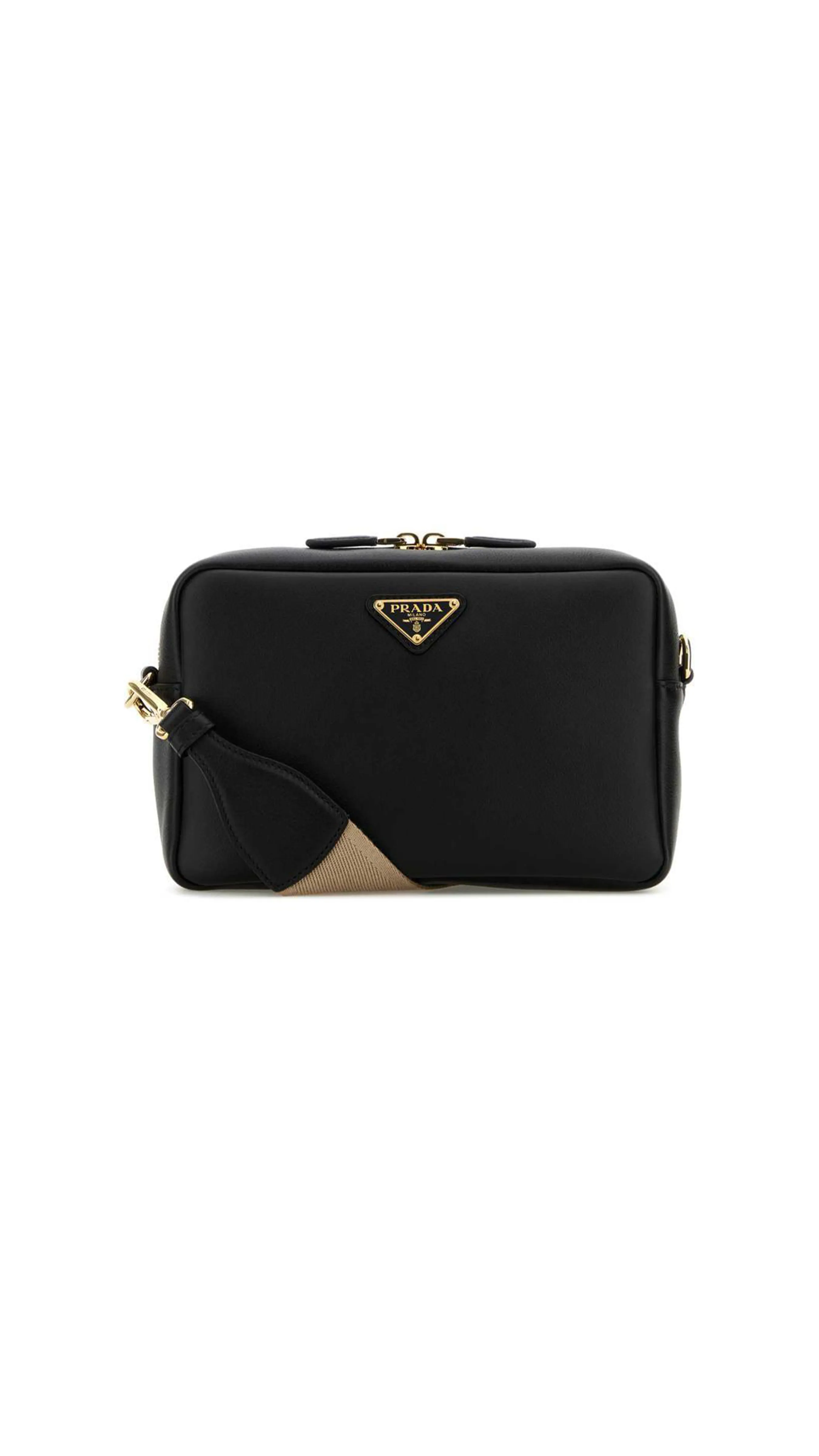 Saffiano Leather Camera Bag - Black